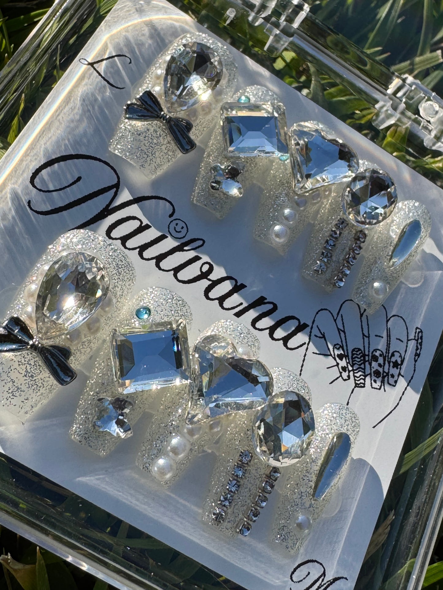 Silver Glittery with Crystal