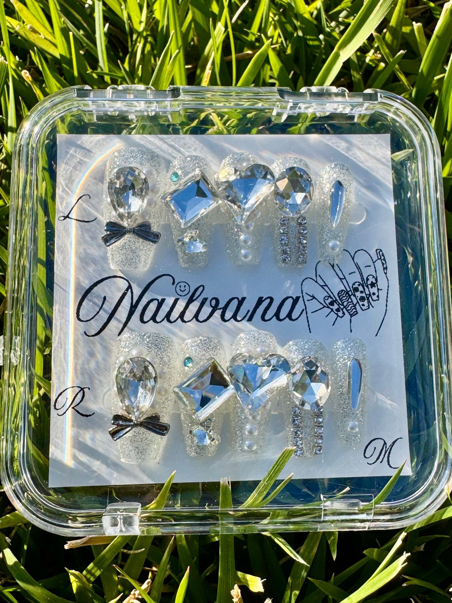 Silver Glittery with Crystal
