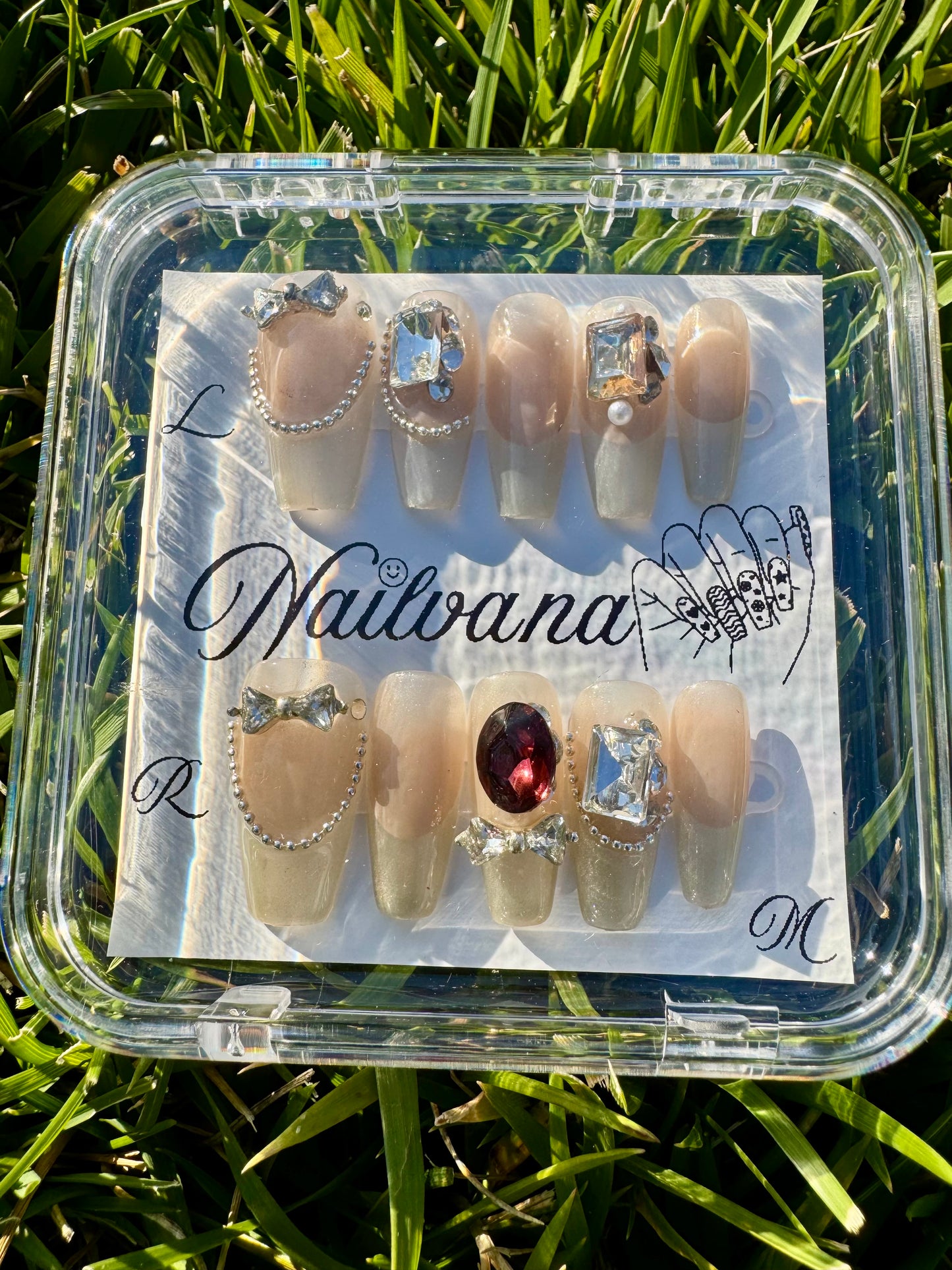 Light Peach with Ruby Crystal