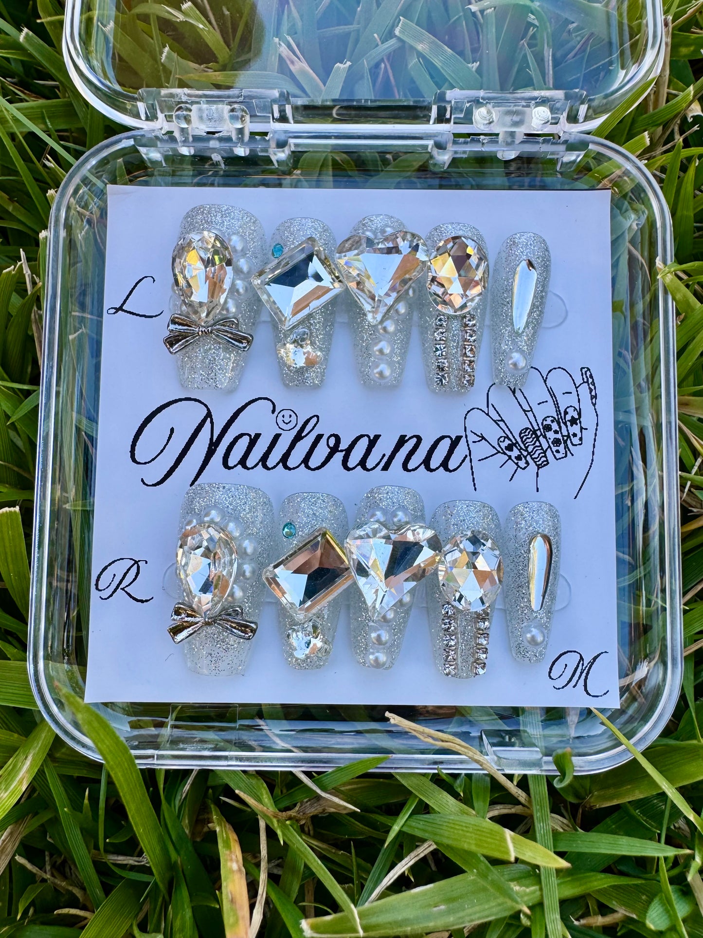 Silver Glittery with Crystal