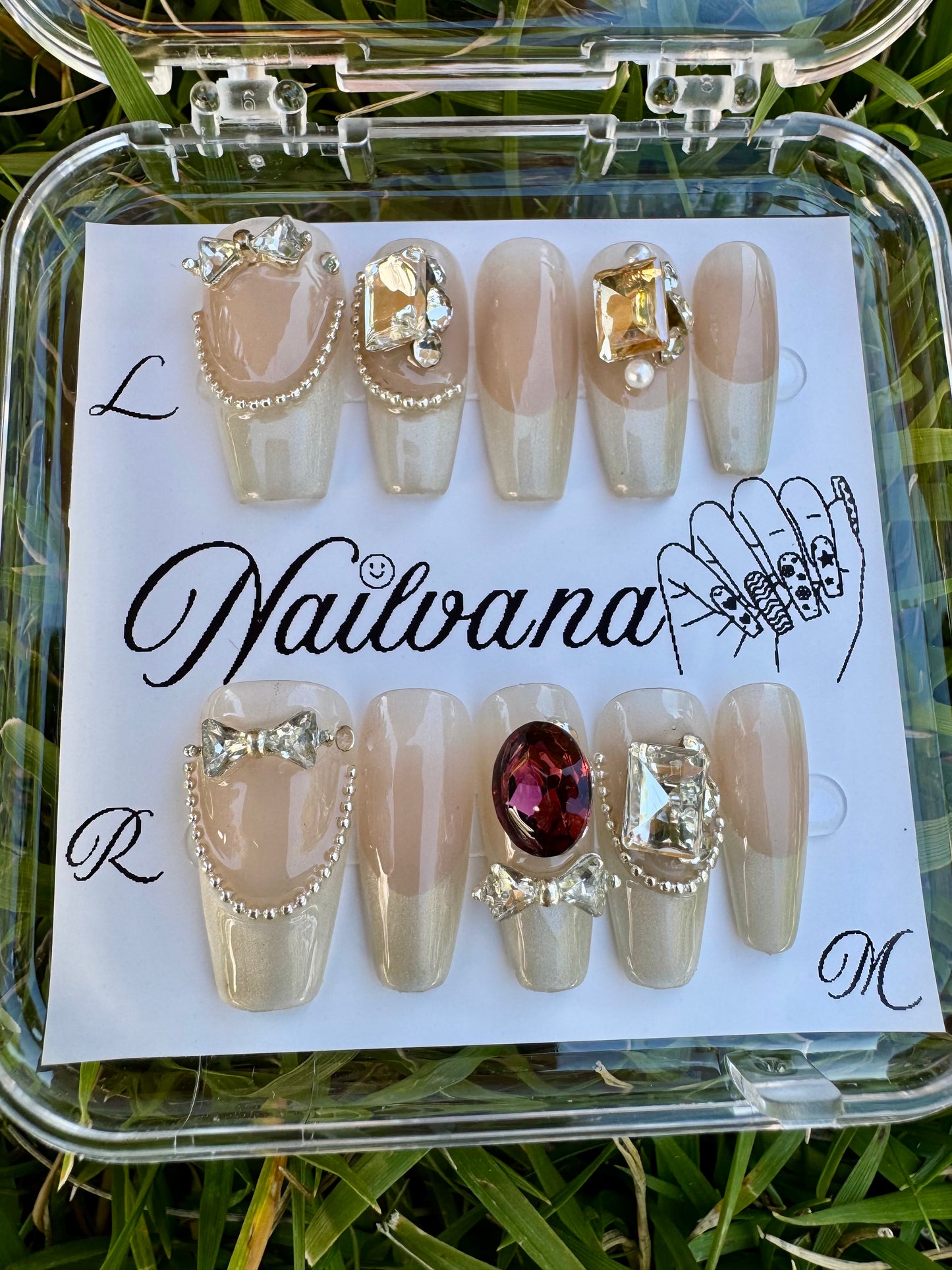 Light Peach with Ruby Crystal