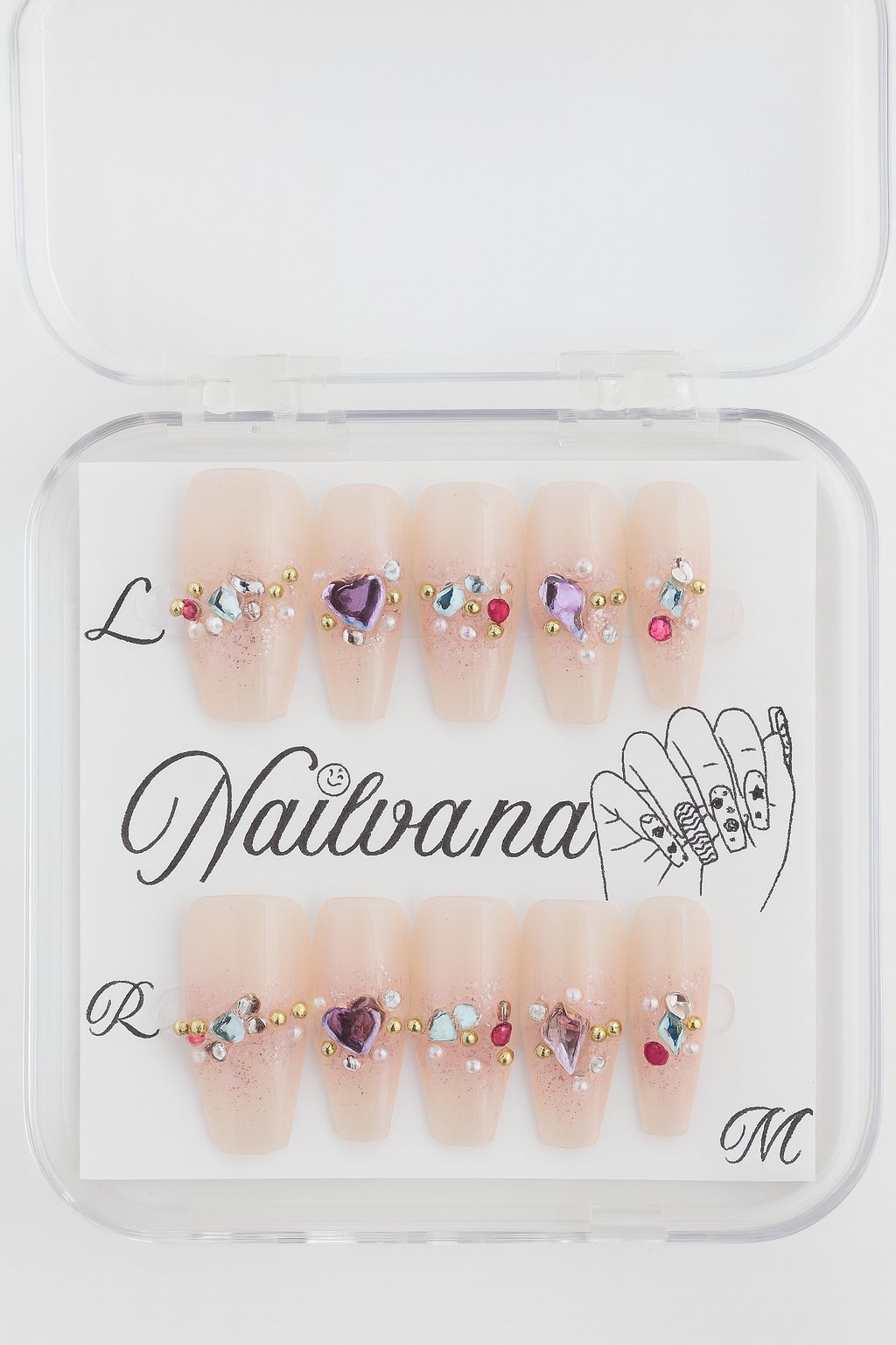 Long Blush with Pink Heart and White Yellow Dots